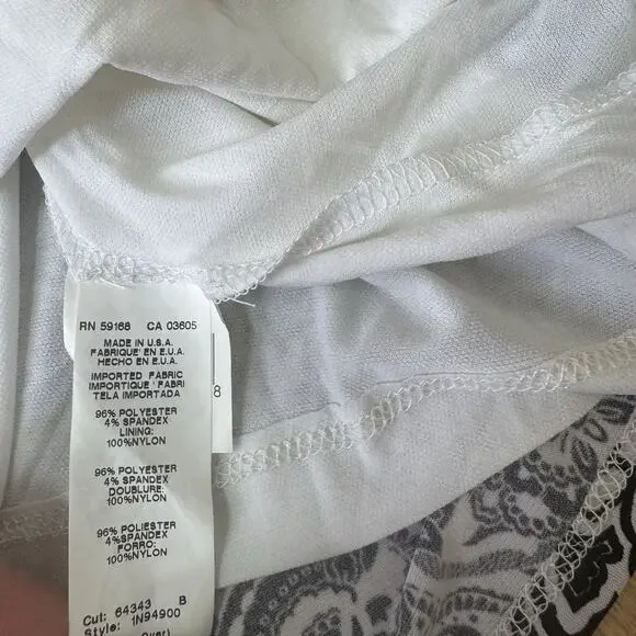 Karen Kane A Line Knit Dress Womens M Black White Beach Summer Casual Lined Boho - Picture 7 of 7